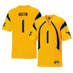 Men's West Virginia Mountaineers NCAA #1 Tavon Austin Yellow Authentic Nike Retro Stitched College Football Jersey ZF15E53AZ